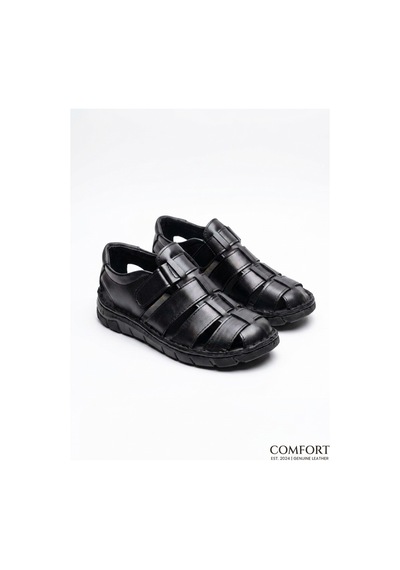 Ern Shoes İçi Dışı Hakiki Deri Ortopedik Erkek Terlik Sandalet Kahverengi