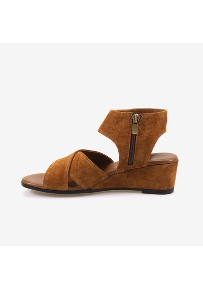 Kemal Tanca Kadın Sandalet 6510-2 Tan Suede