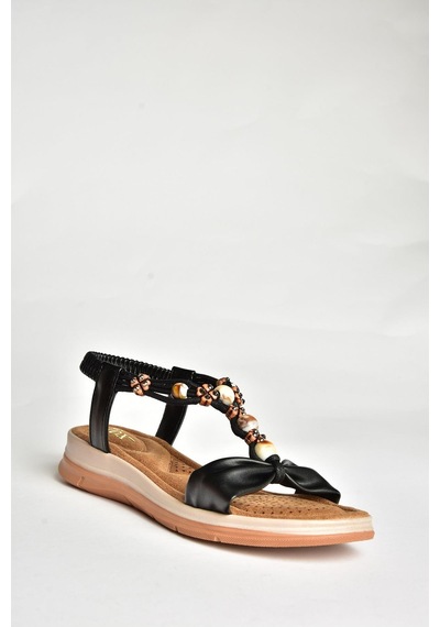 Fox Shoes U258624409 Siyah Kadın Sandalet Siyah-suni Deri Siyah