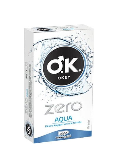 Okey Zero Aqua Ekstra Kaygan Ve İnce Prezervatif 10 Adet