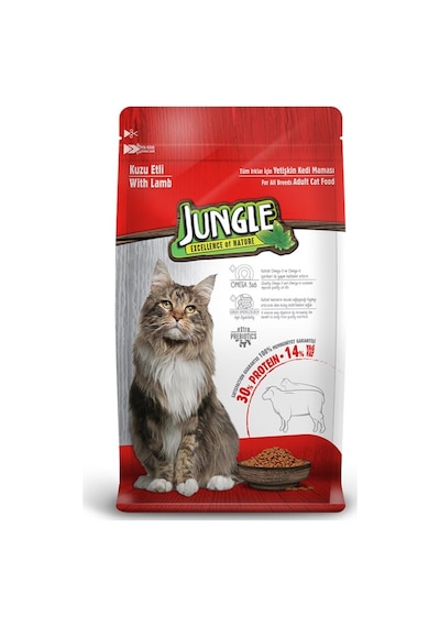 Jungle Kuzu Etli Yetişkin Kedi Maması 8 x 500 G