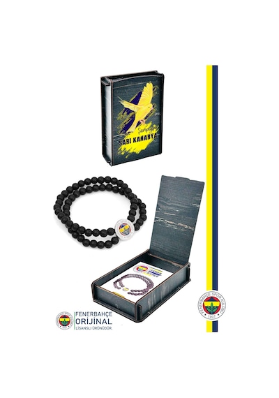 Fenerbahçe Lisanslı Fb Logo Çiftli Mat Onix Doğaltaş Bileklik Kanarya Baskılı Hediyelik Ahşap Kutulu Fenerbahçe Lisanslı Fb Logo Çiftli Mat Onix Doğaltaş Bileklik Kanarya Baskılı Hediyelik Ahşap Kutulu