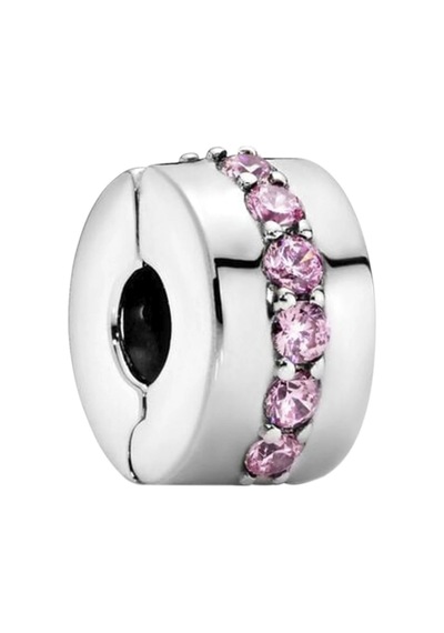 Nur Silver Pembe Taşlı Gümüş Charm Nur-bl00240