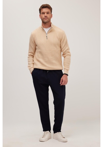 Tudors Erkek Regular Fit Beli Lastikli Bağcıklı Jogger Lacivert Pantolon Rahat Kesim Yan Cepli-36902 Lacivert