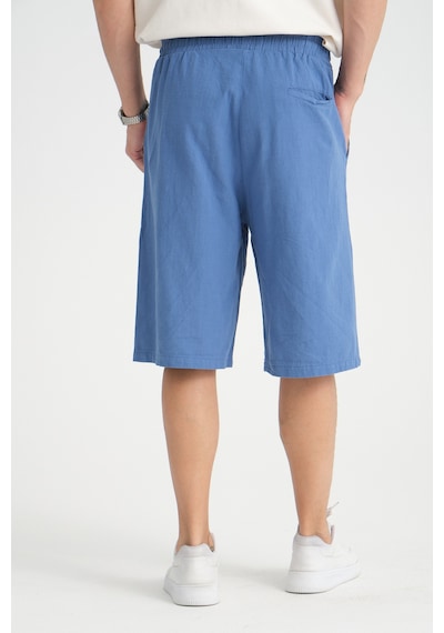 Redline Erkek Baggy Fit Rahat Kesim %100 Pamuk Yumuşak Dokulu Şort Kapri İndigo