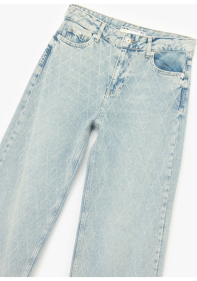 Koton Pamuklu Regular Fit Geniş Paça Taşlı Denim Pantolon - Wide Leg Jeans Açık İndigo 7wal40047md Koton Pamuklu Regular Fit Geniş Paça Taşlı Denim Pantolon - Wide Leg Jeans Açık İndigo 7wal40047md