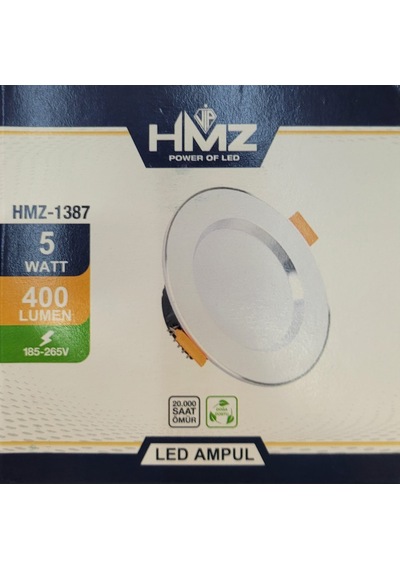 Hmz 5 Watt Beyaz Kasa Krom Detaylı Beyaz Işık Led Spot 10 Adet Beyaz - Krom