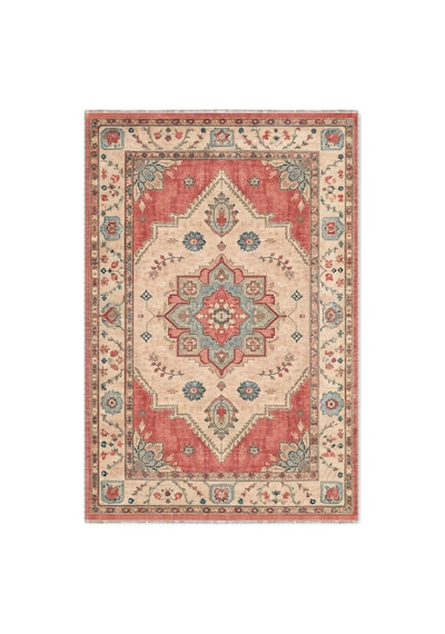 Dekoratif Halı Kaymaz Taban Leke Tutmaz Yıkanabilir Kilim Özel Ölçü Salon Halısı 3027-1 Çok Renkli