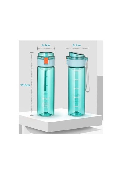 Tkk 550ml Pipetsiz Rahat İçim Kilitlenebilir Kapak Taşıma Kulplu Tritan Su Matarası Turkuaz Genel