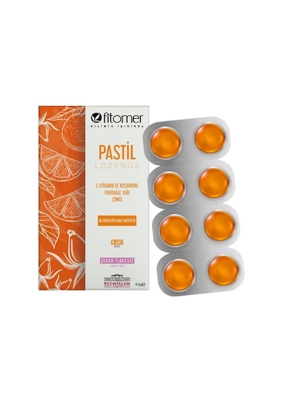C Vitamini Kuşburnu Portakal Yağı Ve Çinko İçeren 16 Lı Pastil