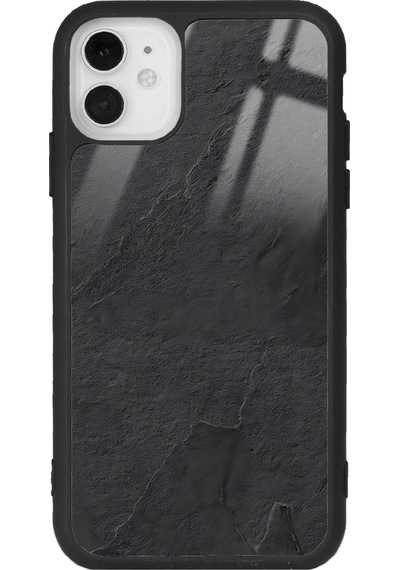 Apple Uyumlu iPhone 11 Siyah Mermer Tasarımlı Glossy Telefon Kılıfı