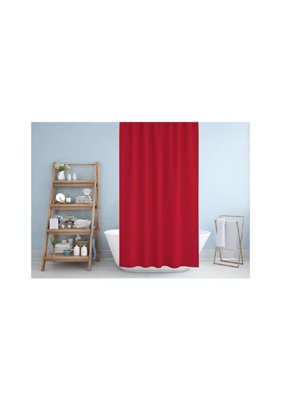 Tropik Home Banyo Perdesi - Tek Kanat Duş Perdesi, Polyester Kumaş Duşakabin Perdesi 180x200 Cm Küvet Perdesi Kırm Diğer