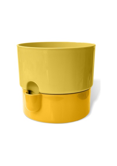 Dora Saksı Tabaklı Çiçek Kaktüs Saksısı Parlak Plastik Saksı 1 Adet, Sarı, 2l, 16cm Diğer