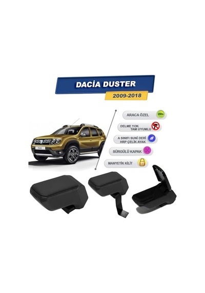 Cross Auto Accessorıes Dacia Duster 2009-2018 İle Uyumlu Çelik Ayaklı Kolçak, Kol Dayama - A+ Kalite Abs Malzeme Si