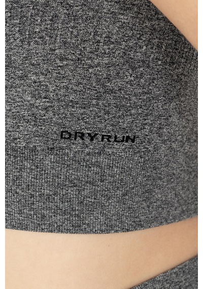 Maraton Slimfit Kadın Düz Yaka Siyah Melanj Bra Siyah - Melanj