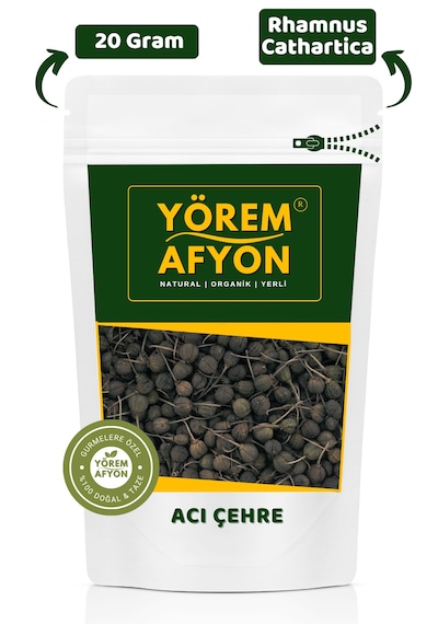Yörem Afyon Ordu Yöresinden Doğal Arınma Ve Denge Desteği Acı Çehre, Ak Diken Tohumu Rhamnus Cathartica 20gr