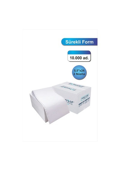 5,5x24 Kantar Fişi 2 Nüsha 10000 Adet , Beyaz Otokopili Sürekli Form 5,5x24 Cm