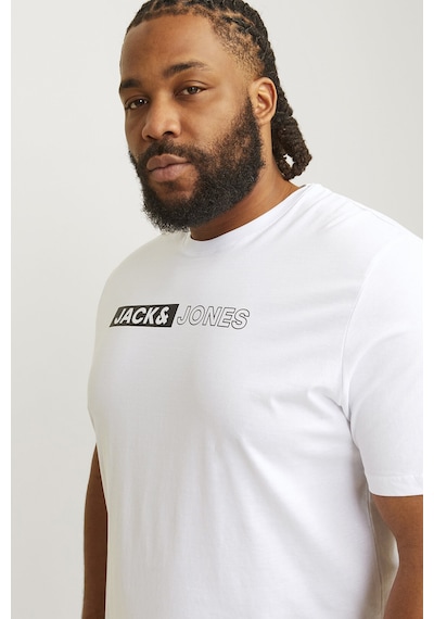 Jack&jones Büyük Beden Erkek Tişört 12243630 Whıte Beyaz