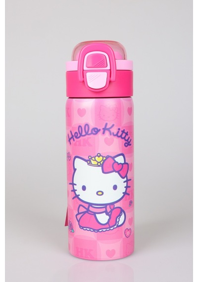 X Dekomus Lisanslı Hello Kitty Love Shine Collection 600 Ml Çift Fonksiyon Kapaklı Çelik Matara Altın
