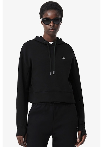 Lacoste Womens Relaxed Fit Sweatshirt Rahat Kesim Kapüşonlu Kadın Sweatshirt Siyah