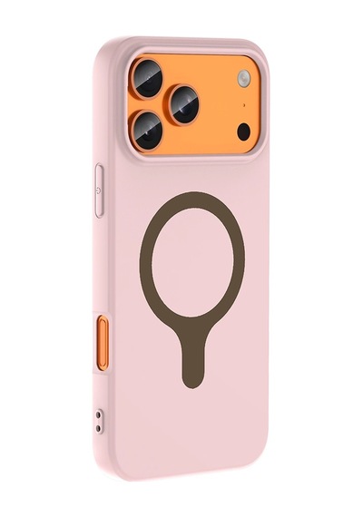 Apple iPhone Uyumlu  Uyumlu 18 Pro Max Kılıf M-safe Şarj Özellikli Zore Aris Silikon Kapak Açık Pembe