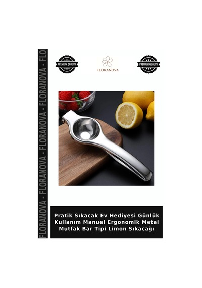 Pratik Sıkacak Ev Hediyesi Günlük Kullanım Manuel Ergonomik Metal Mutfak Bar Tipi Limon Sıkacağı Çelik
