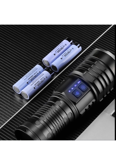El Feneri Ultra Güçlü Led El Feneri - 12 Aydınlatma Modu, Şarj Edilebilir, Teleskopik Zoom, Rgb Yan Işık Ve Omuz Genel