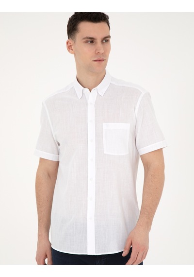 Pierre Cardin Erkek Beyaz Gömlek Kısa Kollu 50284267-vr013 Beyaz