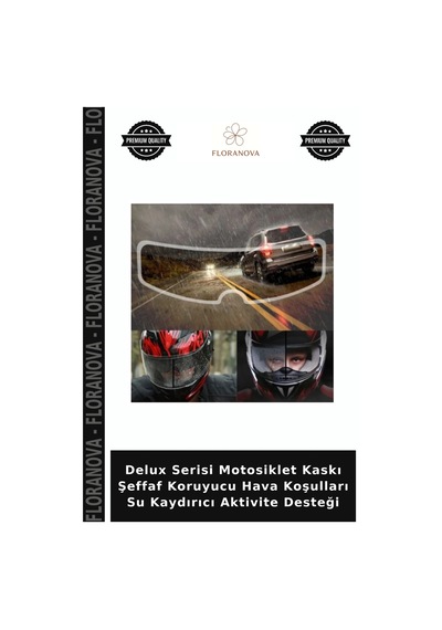 Delux Serisi Motosiklet Kaskı Şeffaf Koruyucu Hava Koşulları Su Kaydırıcı Aktivite Desteği