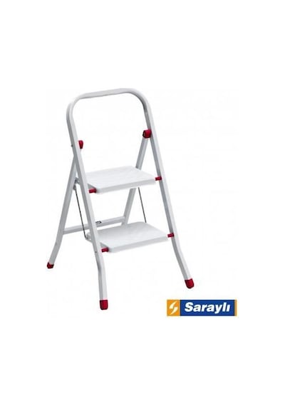 Saraylı Pratik Metal Merdiven Beyaz 2 Basamaklı