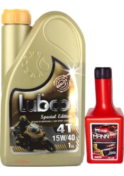 Lubco 4t 15W-40 4 Zamanlı Motosiklet Yağı 1 L + Benzin Katkısı 1 L