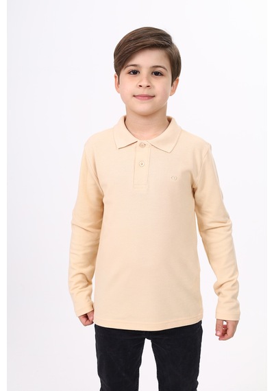Toontoy Kids Toontoy Unisex Çocuk Nakışlı Tişört Bej