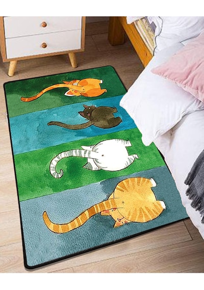 Gatto Carino Dekoratif Halı Çok Renkli