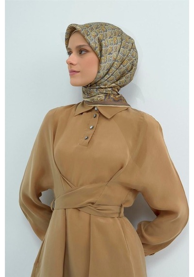 Armine İpek Eşarp 2026 Yaz - 9518-35 Kum Beji Twill