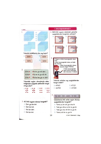 4.sınıf Matematik 1.dönem - Etkinlikli Çalışma Ve Soru Bankası Kitabı