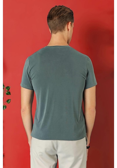 Efor Slim Fit Bisiklet Yaka %100 Pamuk Gri Tişört Ts 878 Gri
