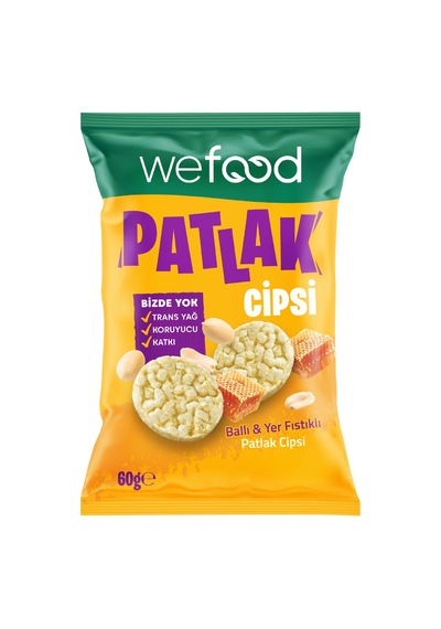 Wefood Ballı & Yer Fıstıklı Patlak Cipsi 60 G 8'li 8683347037704