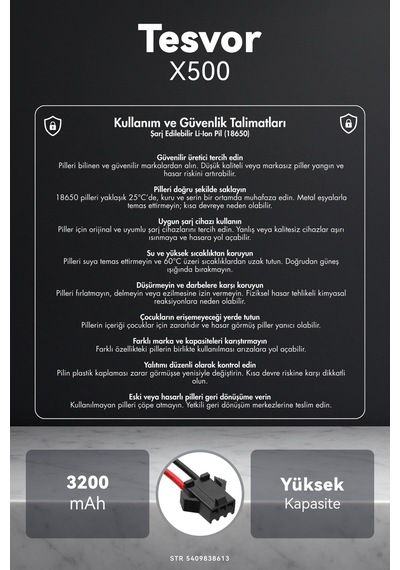 Tesvor X500 3200mah Robot Süpürge Bataryası G.g