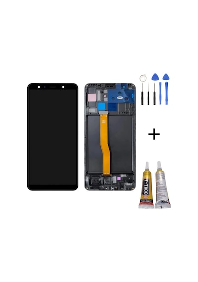 Te Samsung Uyumlu A7 2018 A750f Çıtalı Lcd Ekran + Montaj Kiti