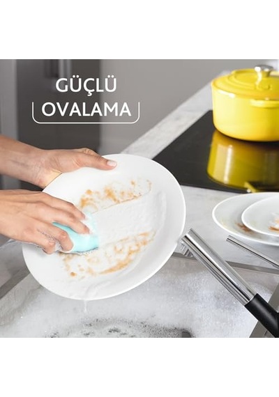 Vileda Pro Clean Aktif Enzimli Düz Sünger, 3 Lü Paket Açık Indigo