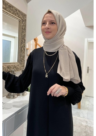 Rabia Şamlı Ecem Siyah Triko Elbise Normal
