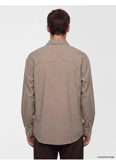 Lcw Vision Kahverengi Regular Fit Ekose Erkek Gömlek
