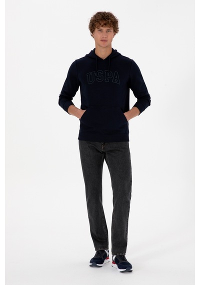 U.S. Polo Assn. Erkek Regular Fit Kapüşonlu Lacivert Basic Sweatshirt 50315663-VR033