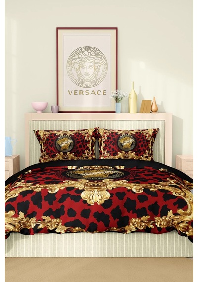 Marka Nevresim Takımı Çift Kişilik Pamuklu Saten Kumaş 6 Parça 3d Dijital Baskı Duvet Cover Set Model No:110 Renkli