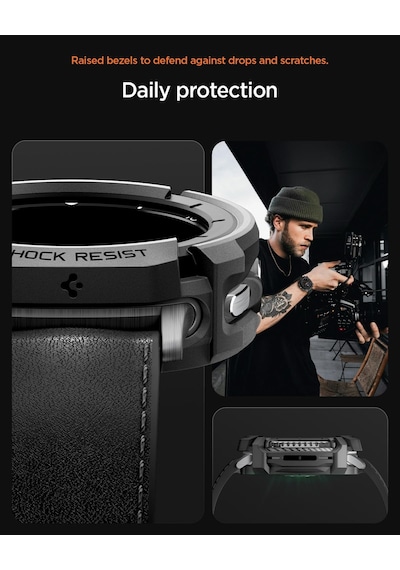 Galaxy Watch 8 Classic 46mm İle Uyumlu Kılıf Rugged Armor Matte Black - Acs10012 Yok