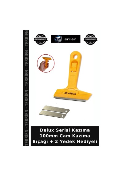 Delux Serisi Kazıma 100mm Cam Kazıma Bıçağı + 2 Yedek Hediyeli