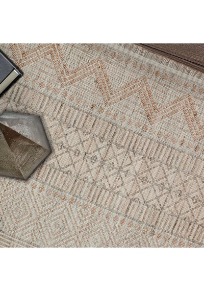 Hoom Rugs Mikanos Czy 02 Grey Beige Hav Vermez Yıkanabilir Modern Halı Gri - Bej