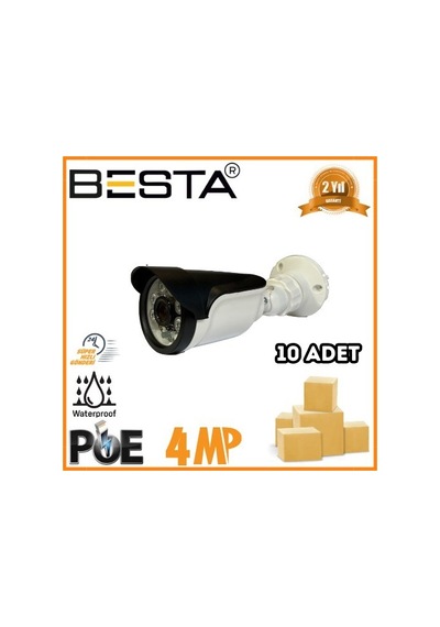 4 Mp 6 Atom Led Ip Poe Bullet Güvenlik Kamerası 10 Adet Koli