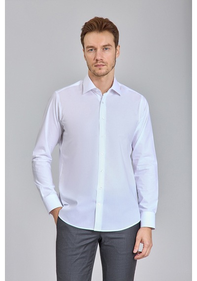 Bisse Klasik Yaka Uzun Kollu Regular Fit Erkek Gömlek Gmkls250048 D01 Beyaz