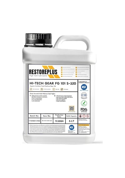 Restoreplus Hi-Tech Gear Fg 101 S-320 Yüksek Yük Kapasiteli Sentetik Gıda Dişli Yağı 5 L
